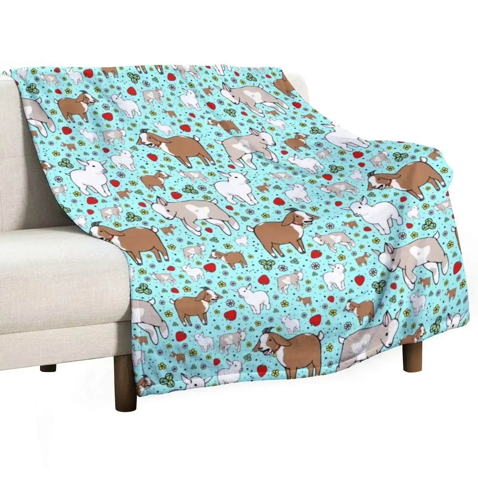 

Goats in Blue Throw Blanket Luxury Throw manga Picnic Blankets