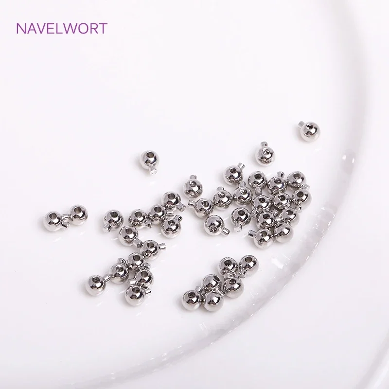 10pcs/20pcs Crimp & End Beads 14k/18K Gold Plating Beading Cord Stopper End Beads Fastener DIY Jewelry Accessories Wholesale
