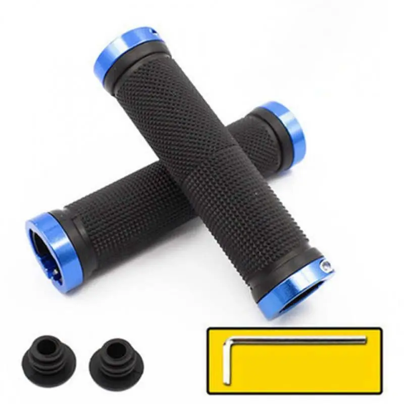 A69P-Road Cycling Handlebar Grips Anti-Skid Rubber Bicycle Grips Mountain Bike Lock On Bicycle Handlebars End Grips