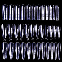 60pcs Extension False Nail Tips Full Cover Fake Nail UV Gel Polish Quick Building Mold Manicures Tool