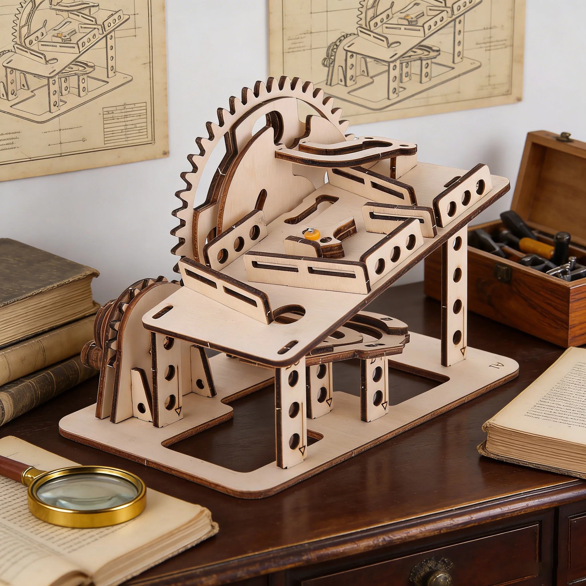 

3D Wooden Slide Puzzle Model, Simple Slide No. 2, Interlocking Wooden Blocks, Educational Birthday Gift, Suitable for Beginners