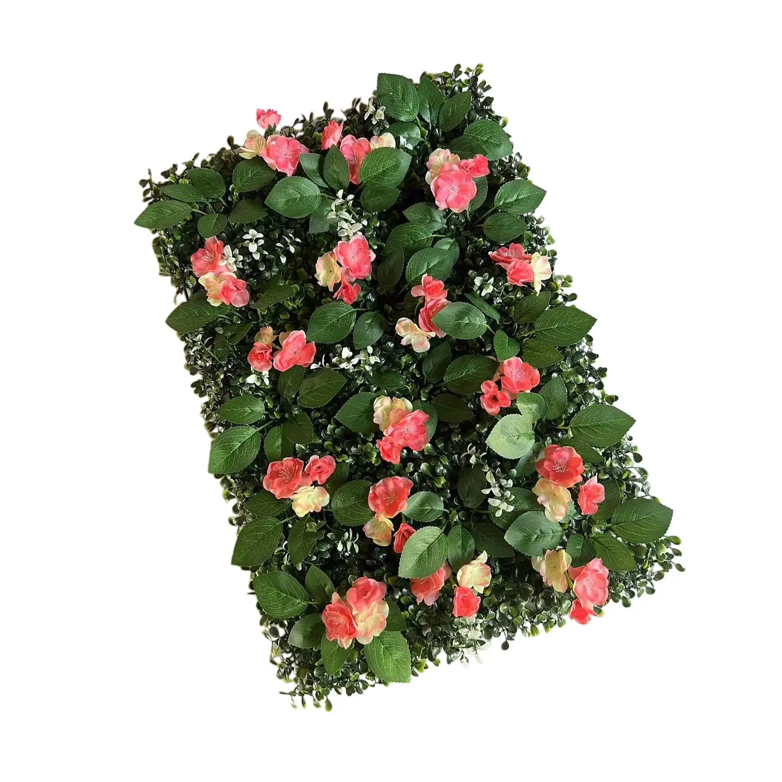 Artificial Grass Wall Panel with Flowers Artificial Wall Flower Greenery Wall Panel for Privacy Baby Shower Patio Wedding Fence
