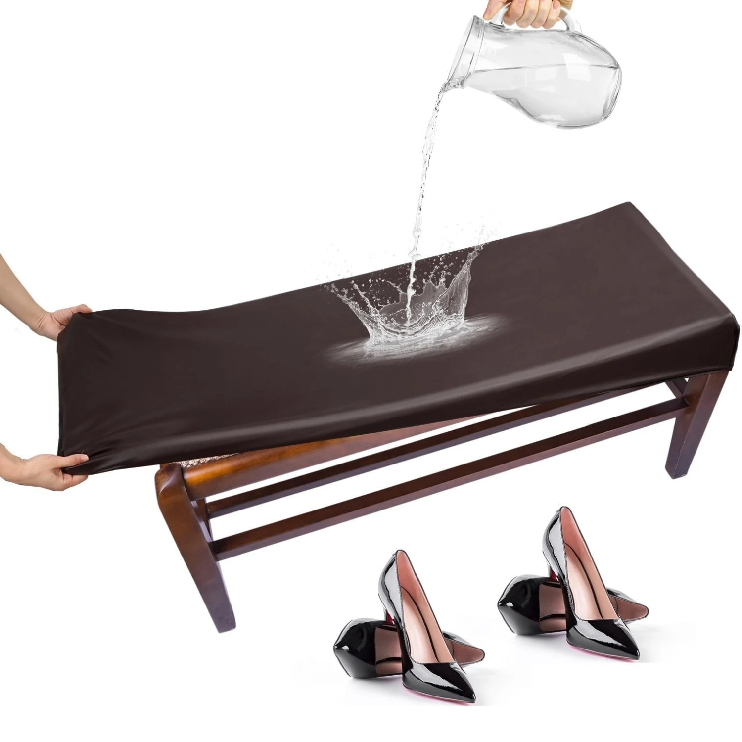 

PU Leather Bench Cover, Waterproof Weight Bench Chair Cover, Workout Exercise Bench Seat Cover Dining room Living Room