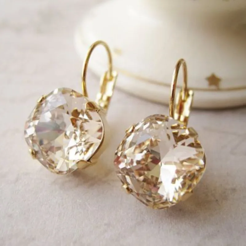 Elegant Light Luxury Inlaid Synthetic Zircon Pendant Women's Earring Versatile Jewelry   Daily Vacation  Banquet Accessory Gift