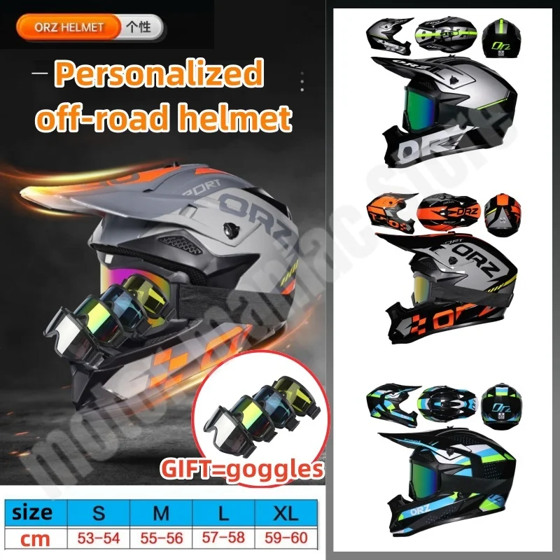 

ORZ Off-road Helmet Motorcycle Rally Helmet Outdoor Mountain Riding Speed Drop Helmet Large Brim Ventilation Heat Dissipation