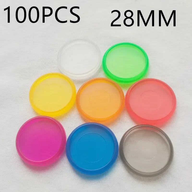 100PCS28MM fivela de ligação de plástico fosco transparente, CD de ligação de plástico com buraco de cogumelo de folhas soltas.