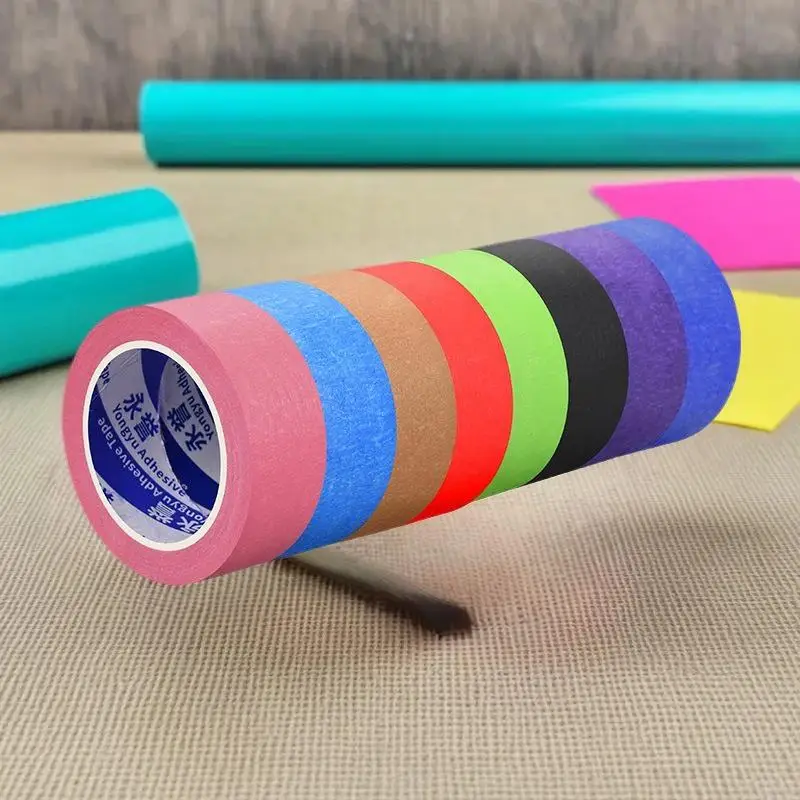 10M Color Masking Tape Black Decoration Masking Spray Paint Traceless Student Office Art Painting Sticker