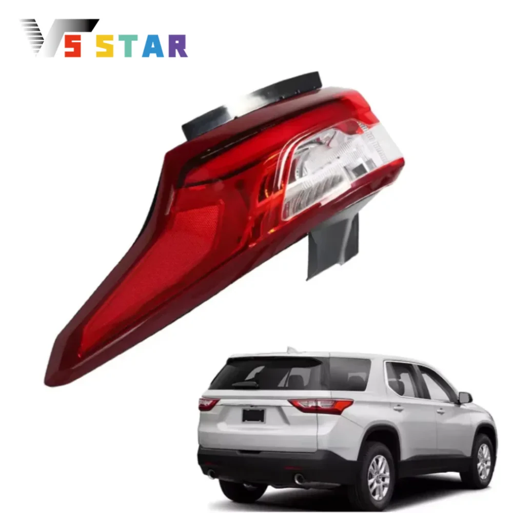 

ABS Plastic & PMMA Rear Passenger Side Right Tail Light Lamp Outside For 2018-2021 Chevrolet Traverse without Redline Pkg Red