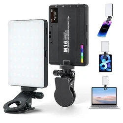 M15 M16 RGB Photography Fill Light Built-in Battery With phone clip Mini Fill Light Bi-Color RGB Light Multi-functional Fill Lig