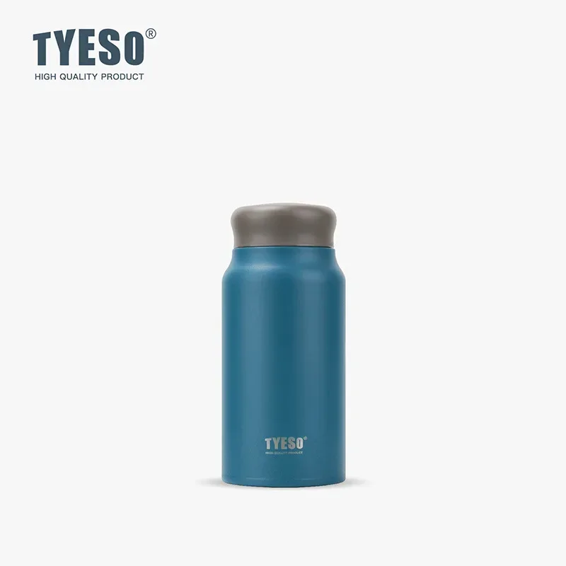 Tyeso Stainless Vacuum Flasks Steel Insulated Travel Tumbler Matte Finish Portable Slim Design with Tea Infuser for Commute