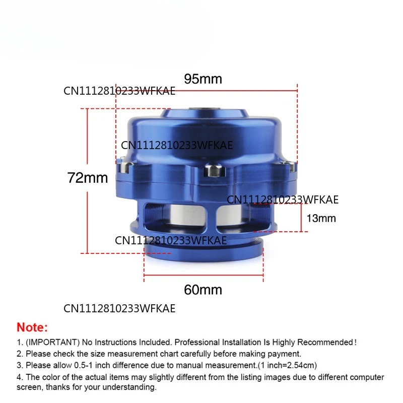 Universal Turbo Blow Off Valve 50mm BOV With Weld On Aluminum V-Band Flange 6PSI+18PSI Springs