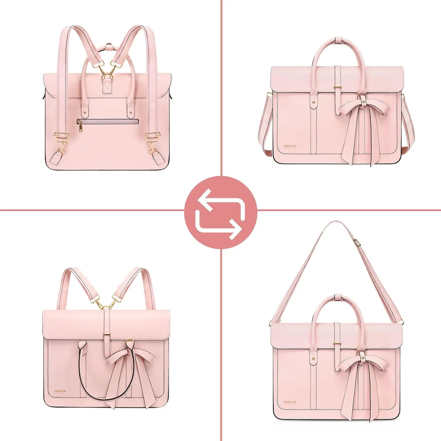 Imagem -06 - Bolsa para Laptop para Mulheres Mochila de Couro pu Bolsa Mensageiro Bolsa Casual Pasta Macbook Air Pro m3 m2 m1 hp 15 16