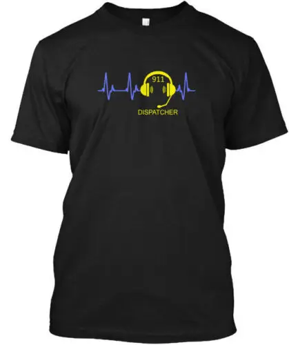 Dispatcher Heartbeat - 911 T-Shirt Made in the USA Size S to 5XL