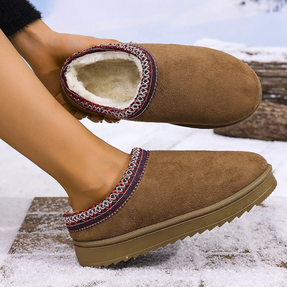 Cozy and Chic Women's Woven Snow Boots