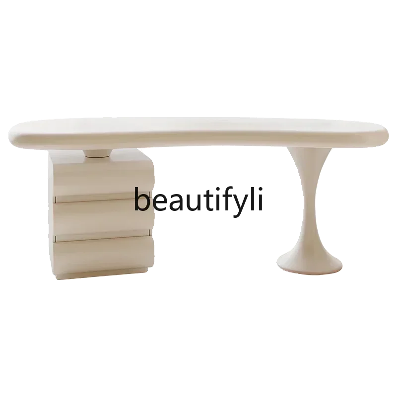 

LXItalian minimalist desk designer study home desk light luxury modern high-end solid wood bedroom computer deskEsmt163SSS