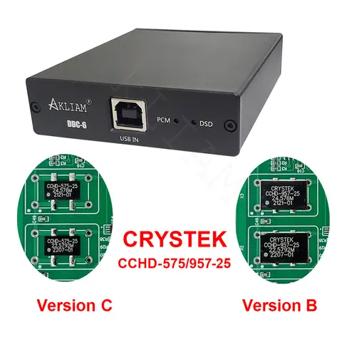 AkLIAM DDC 6 CRYSTEK CCHD 957/575-25 XMOS XU208 USB Digitalt Gränssnitt Ljudkort DSD256 PCM I2S Utgång Ljud USB DDC Omvandlare 12 best sales julafton - №2