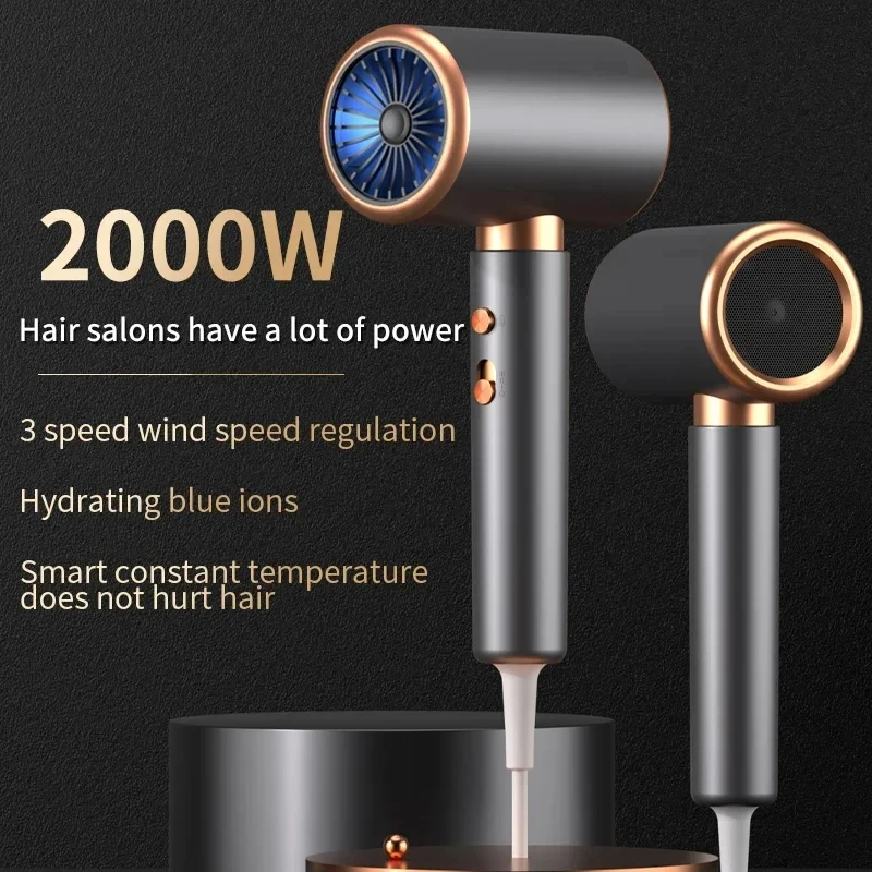 2000W Professional Hot Cold Air Brush Negative Ionic Blow Dryer Strong Power 5th GearHairdryerblowdryerwithcomb ﻿