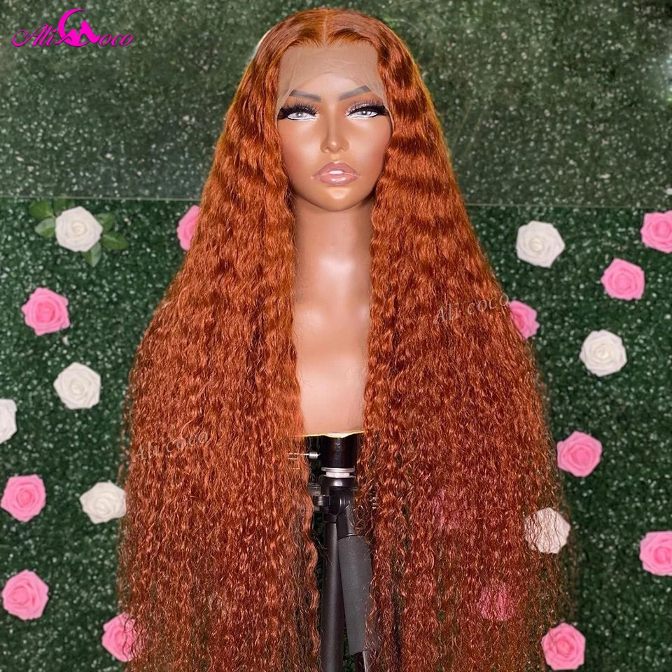 

200 Density Orange Curly 13x4 13x6 Lace Front Wigs Human Remy Hair Wigs For Women Orange Colored Lace Front Wigs Pre Plucked