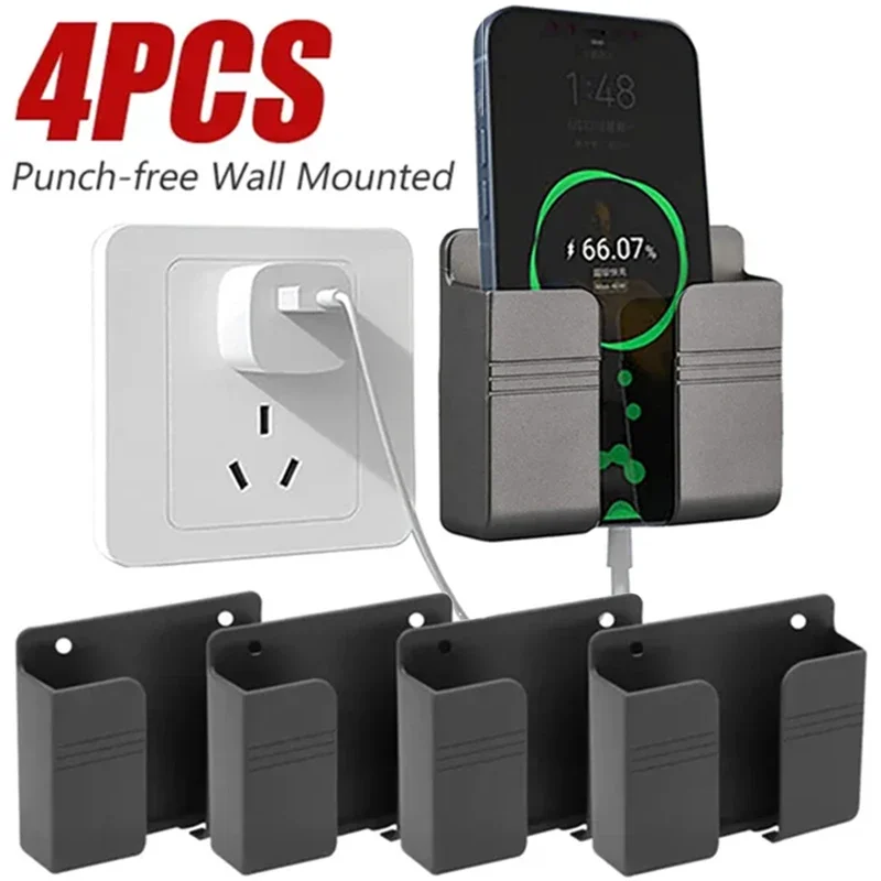 

4-1 шт., настенный держатель для телефона, органайзер, ящик для хранения, универсальный крючок для зарядки телефона, подвесная подставка, кронштейн, крючки, зарядная док-станция