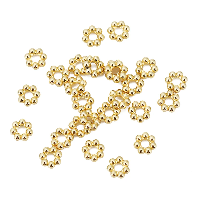30pcs Stainless Steel Spacer Beads Lot Dia 3 4 5 6 mm Gold Color Loose Large Hole Charm Beads For Bracelet Diy Jewelry Making