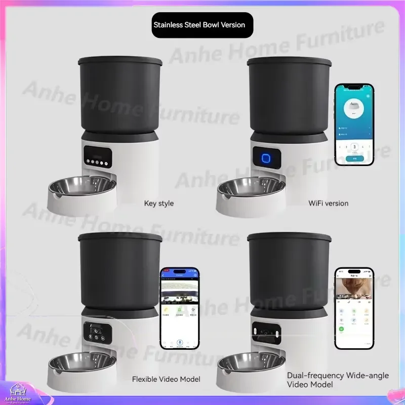 Automatic Pet Feeder 4L 6L Large Capacity Dog Cat Food Dispenser Bowl Gravity Water Proof IPx4 Durable PP ABS PET Fashion