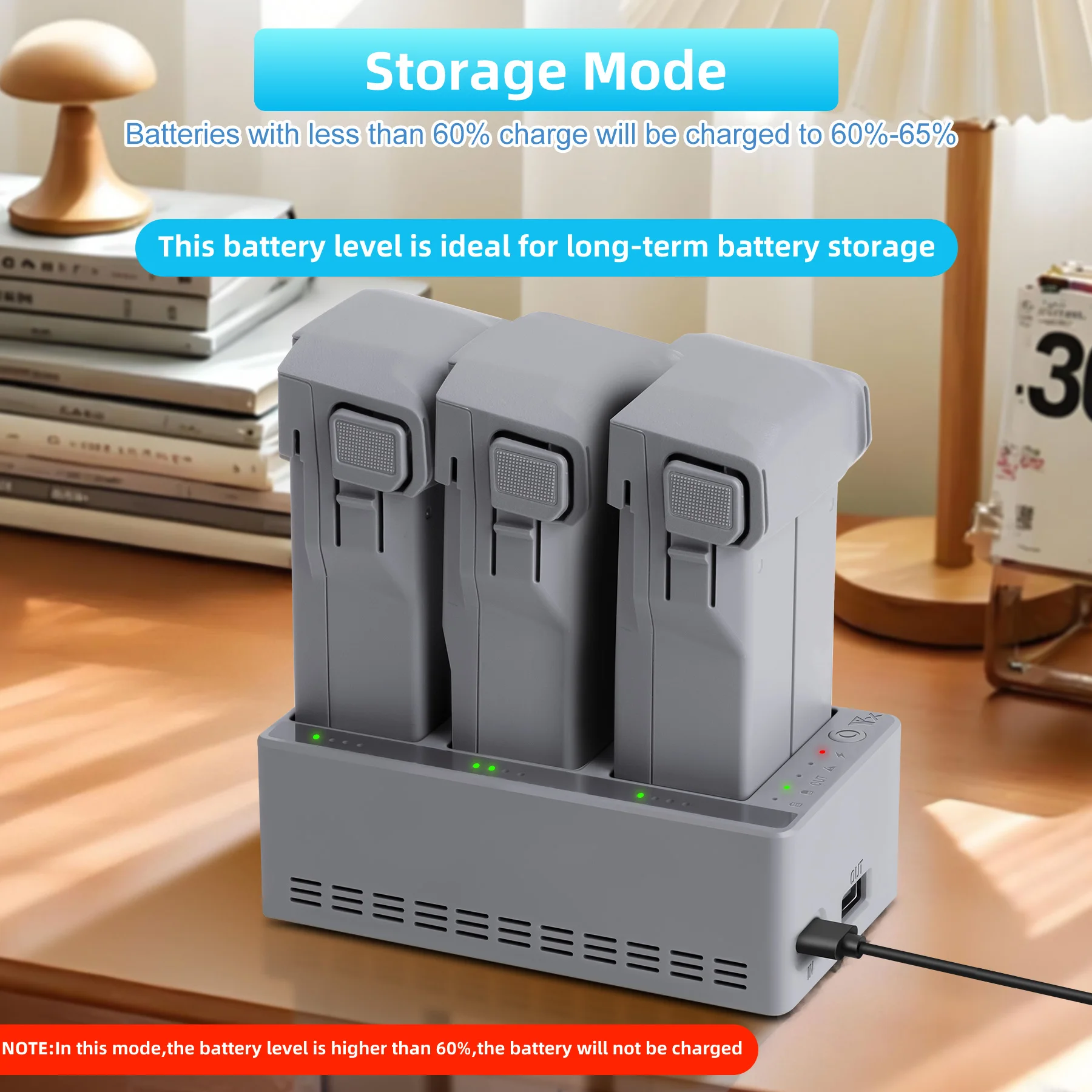 100W Battery Manager Charger for DJI Mini5/4/3 Pro, Battery Maintenance Device Drone Fast Charging Manager Accessory