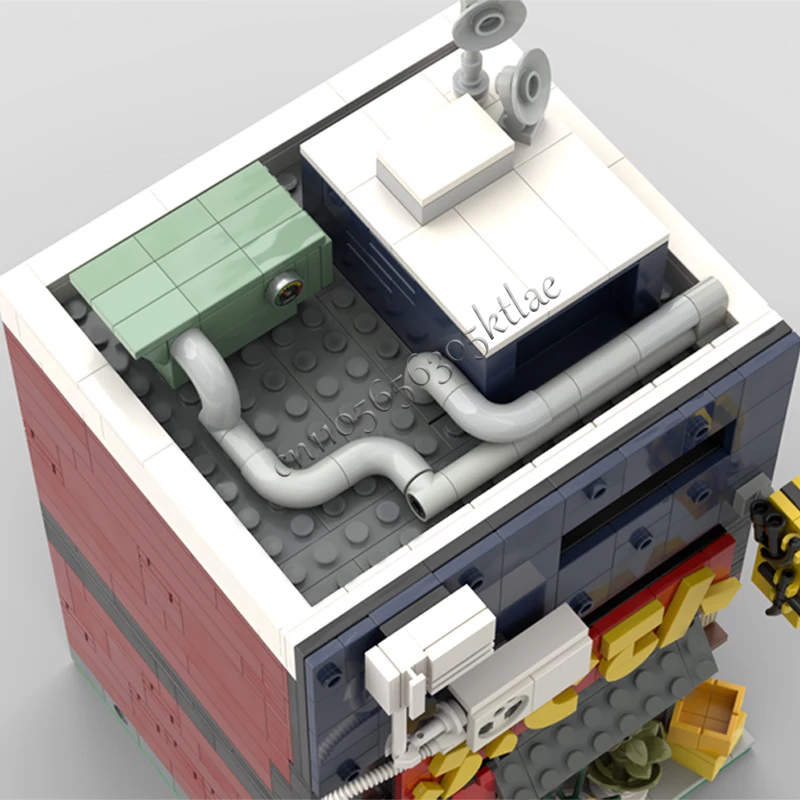 1075-teiliges Stadtstraßenszene-Gasse-Bar-MOC, personalisierbar, modulare Baustein-Design-Technologie, einfacher Ziegelstein, DIY-Geburtstagsspielzeug, Geschenk