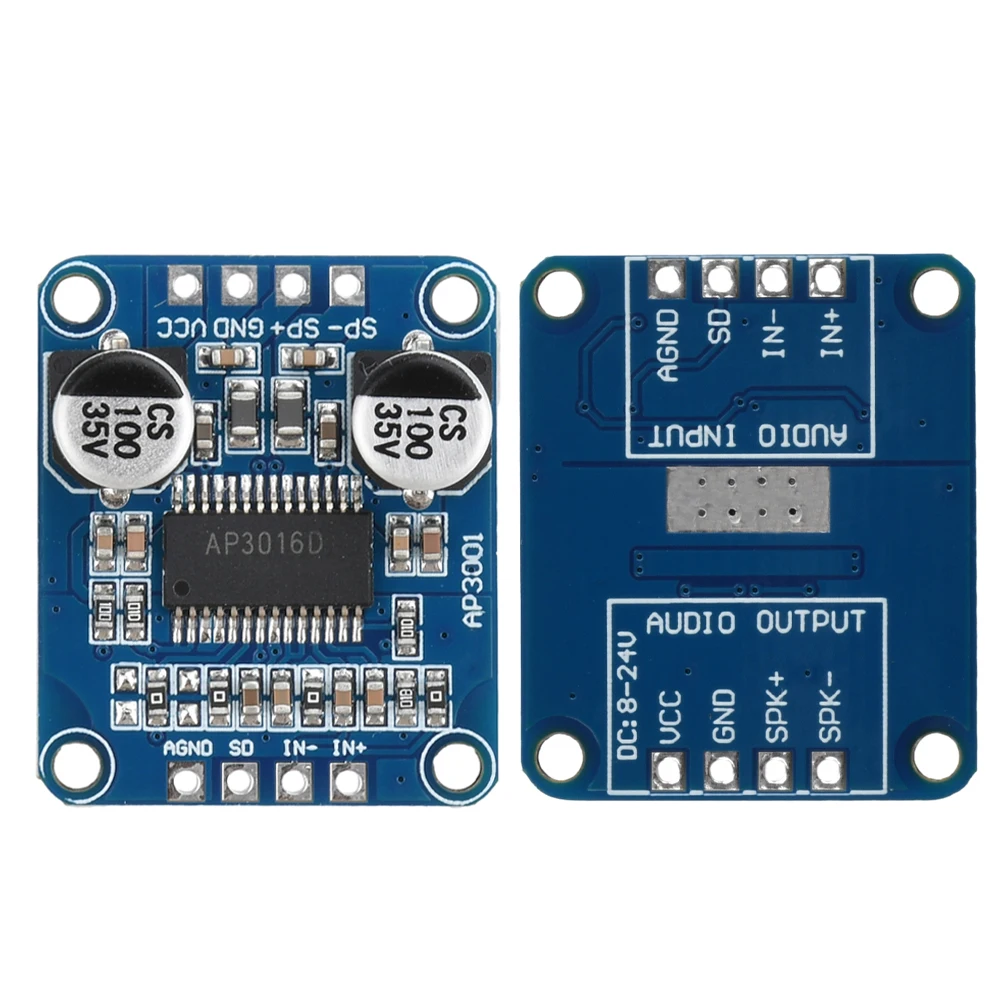 High Power Amplifier Board Module DC8-24V Class D Digital 10W/20W/30W AP3001 for Audio Applications