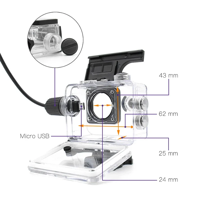 Motorcycle Waterproof Case Waterproof Charging with USB Cable SJCAM SJ4000 Air SJ7000 F60 F68 W8 W9 H9 Action Camera Accessories