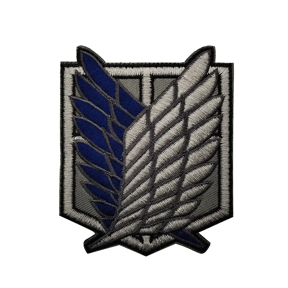 Attack on Titan Anime Embroidery Hook Loop Patches Wings of Freedom Badge Trainee Squad Stationary Guard Military Morale Emblem