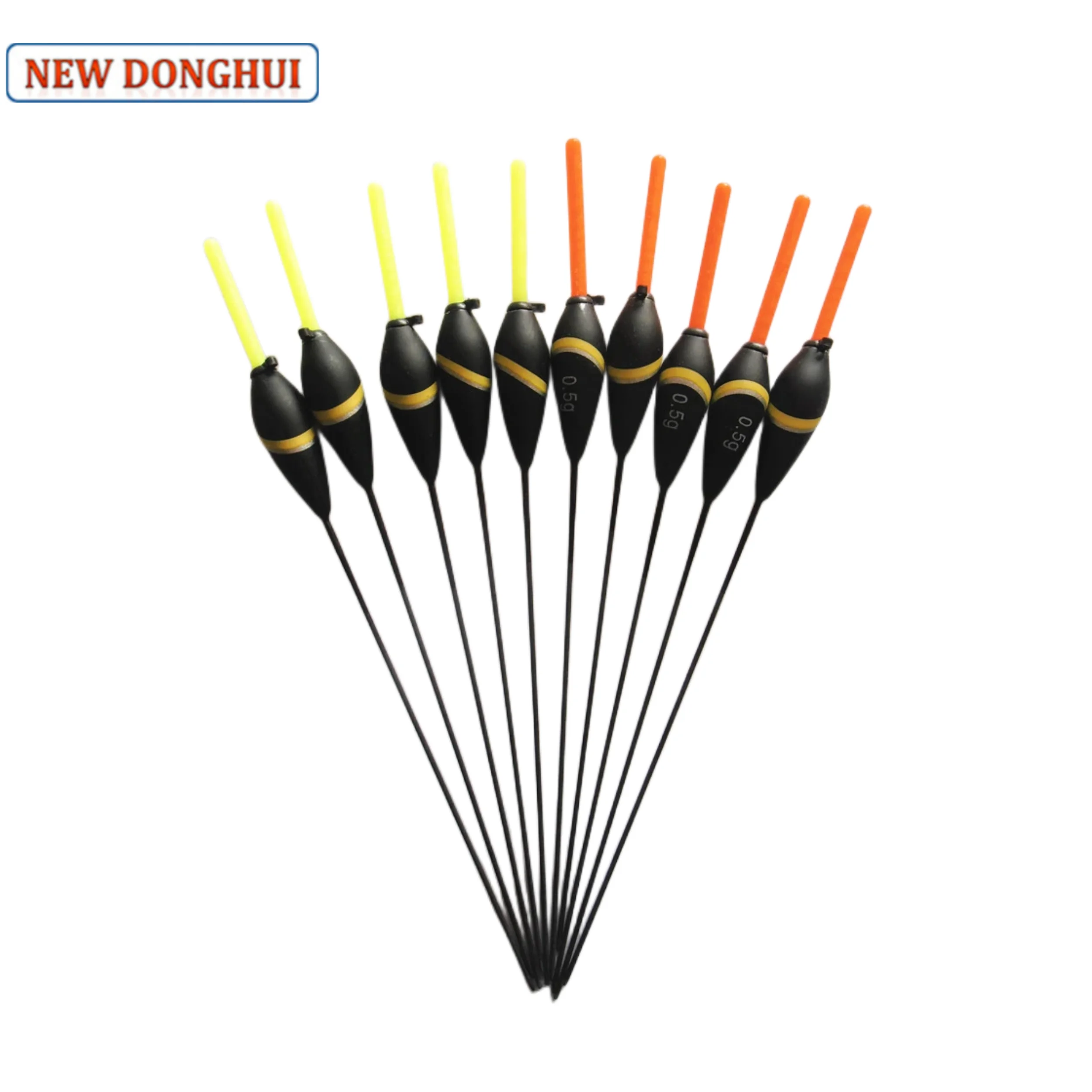 Imagem -02 - Newdonghui-pesca Float Bobber Flutuabilidade Balsa Madeira Material Bobber Float Oem Factory Store 201137 0.5g 1.0g 2.0g 10 Pcs Lot