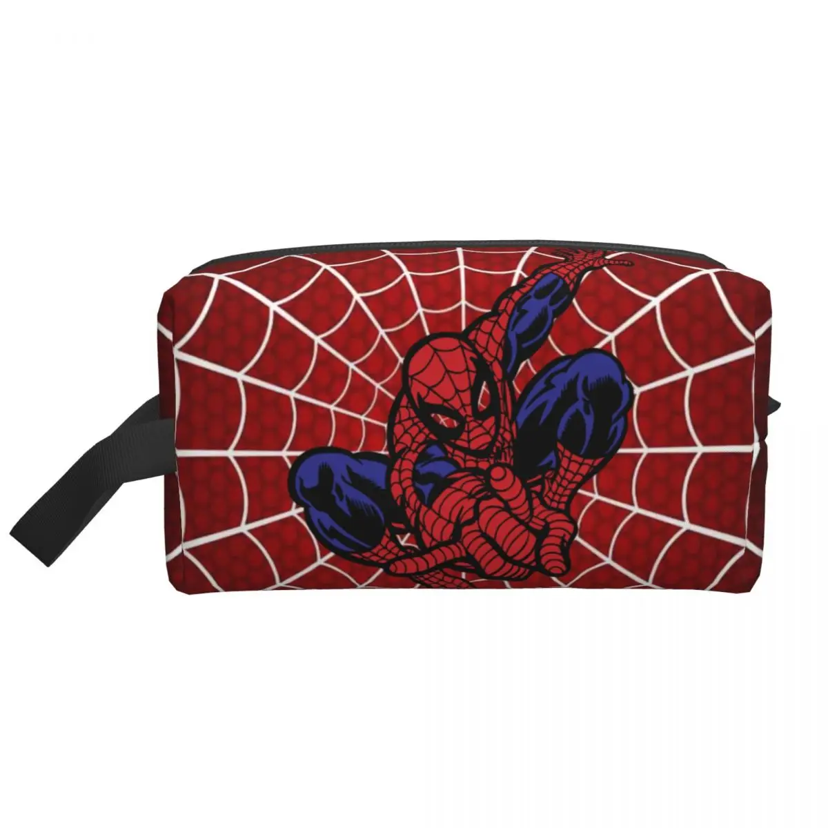 Custom Spiderman Finger Gesture Toiletry Bag Women Makeup Cosmetic Organizer Lady Beauty Storage Dopp Kit Case