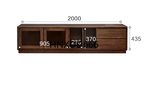 

New Chinese living room floor cabinet black walnut color home storage TV cabinet