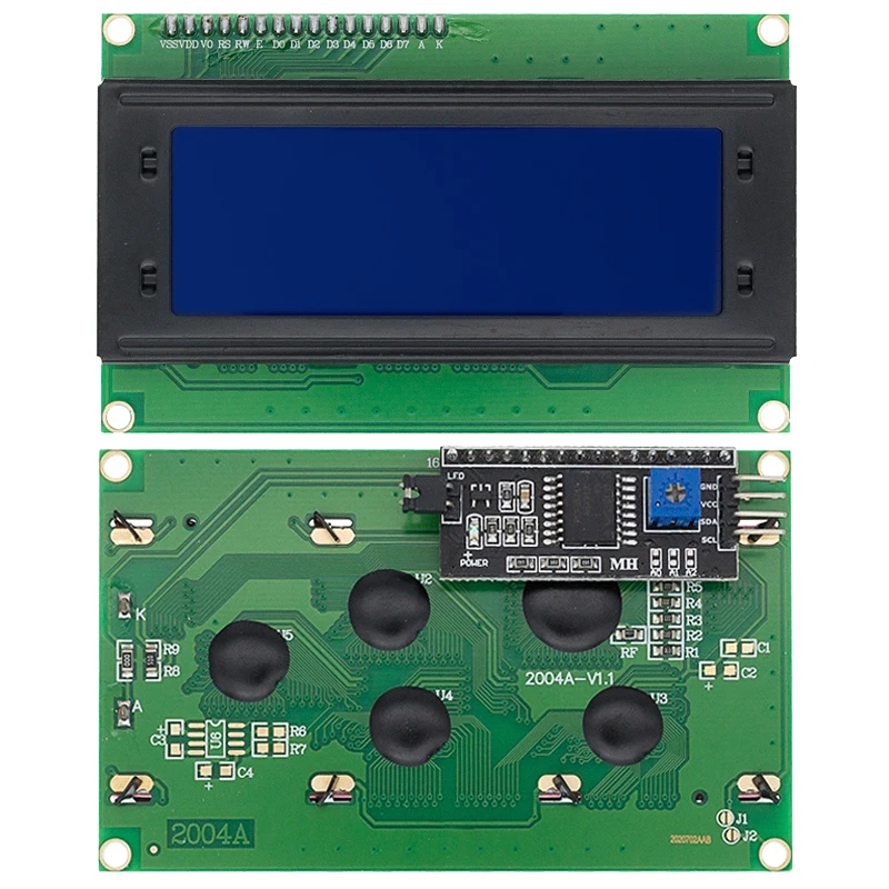 LCD2004 Modulo LCD seriale blu verde IIC/I2C per Arduino UNO R3 MEGA2560 Modulo adattatore interfaccia seriale YANXD 2004