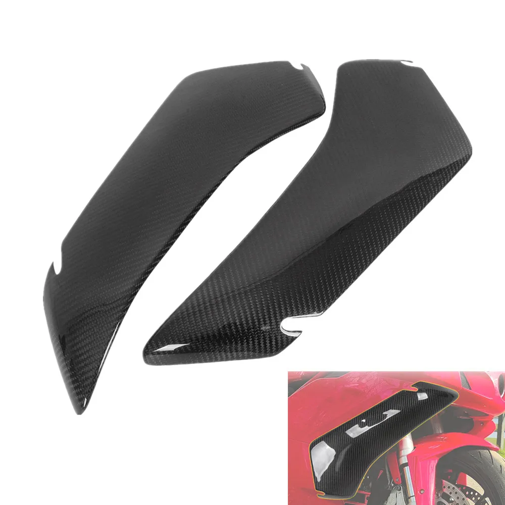 100% Carbon Fiber Front Winglets Side Fairings Panels Motorcycle Accessories Cowlings Kit For Ducati 749 999