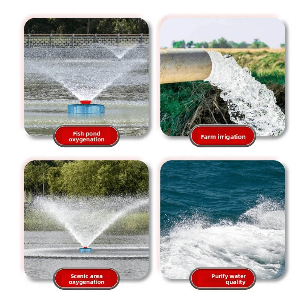 Multi Purpose 2 in 1 Water Turbine Floating 750W Water Pump All Copper Motor Fountain Pump Farmland Irrigation