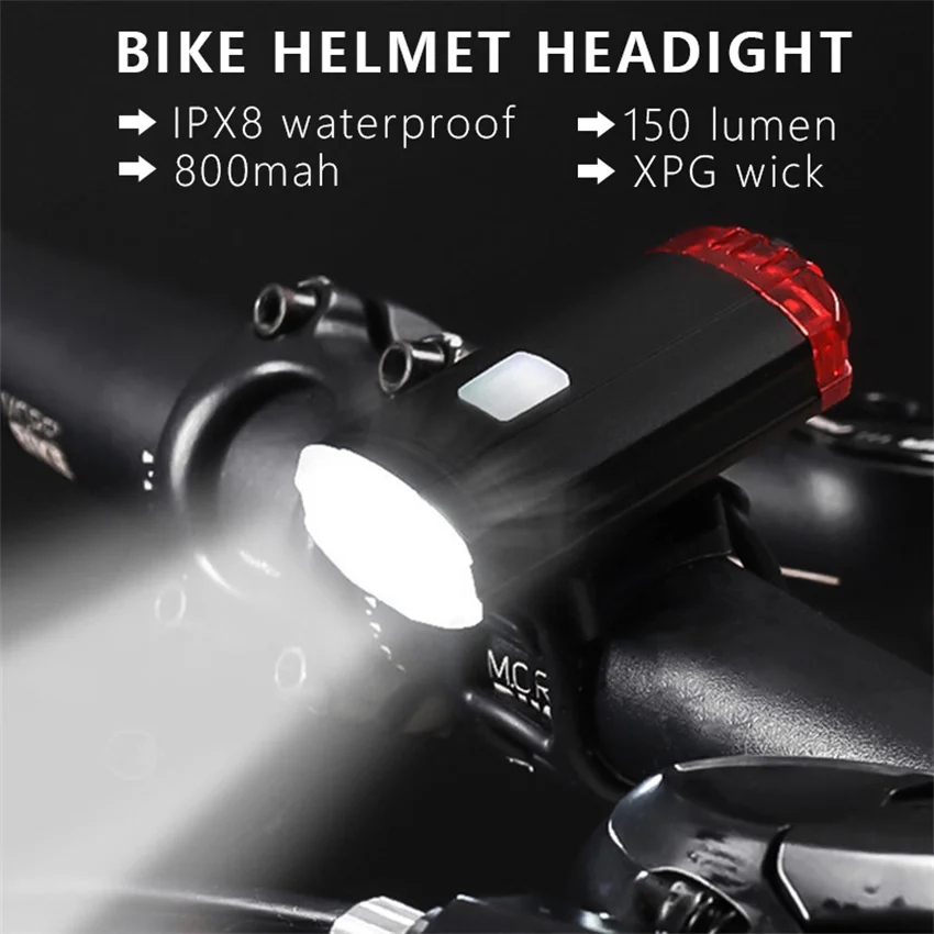 

Bike Bicycle Light USB LED Set MTB Road Bike Front Back Helmet Headlight Lamp Flashlight Cycling Light Cycling Accessories