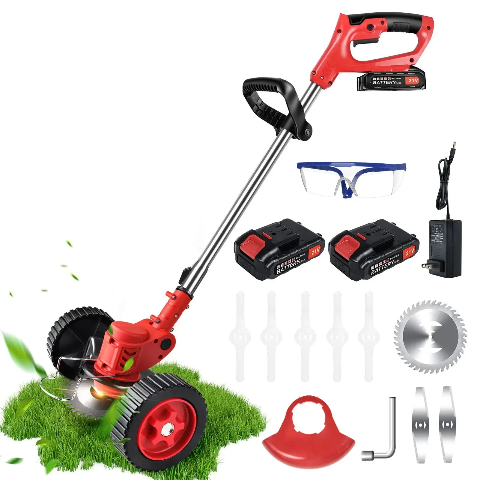 

Cordless Electric Lawn Mower Handheld Lithium Battery Grass Trimmer Rechargeable Garden Weed Cutter For Home Use