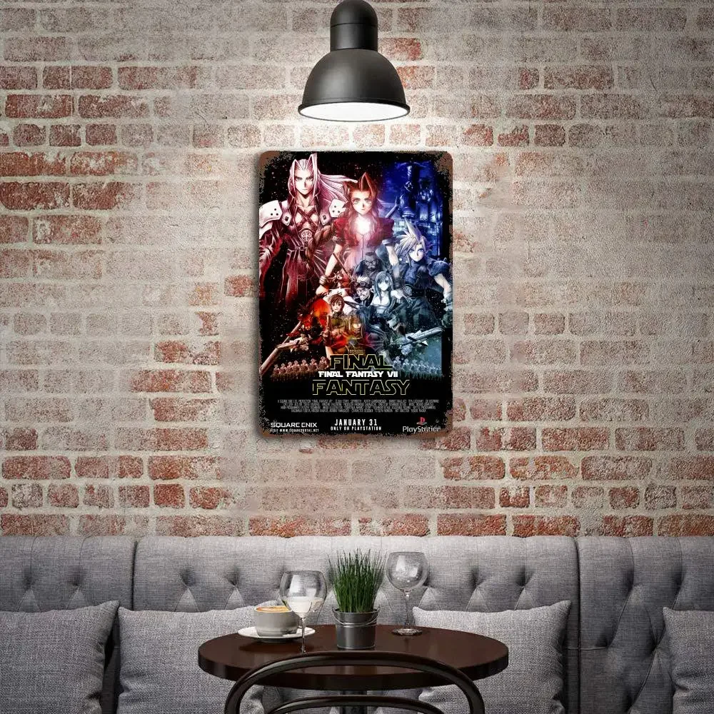 Final Fantasy Tactics The Lying Heart Poster Vintage Tin Metal Sign Decorative Plaque for Pub Bar Man Cave Club Wall Decoration