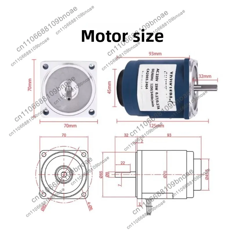 220V AC Speed Control Motor 15W Single Phase Forward and Reverse High Speed Low Noise Micro Motor Electric Motor