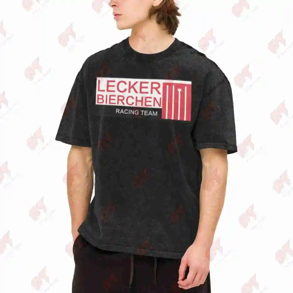 Lecker Bierchen Racing Team Vintage Washed Tee Pure Cotton T-Shirt