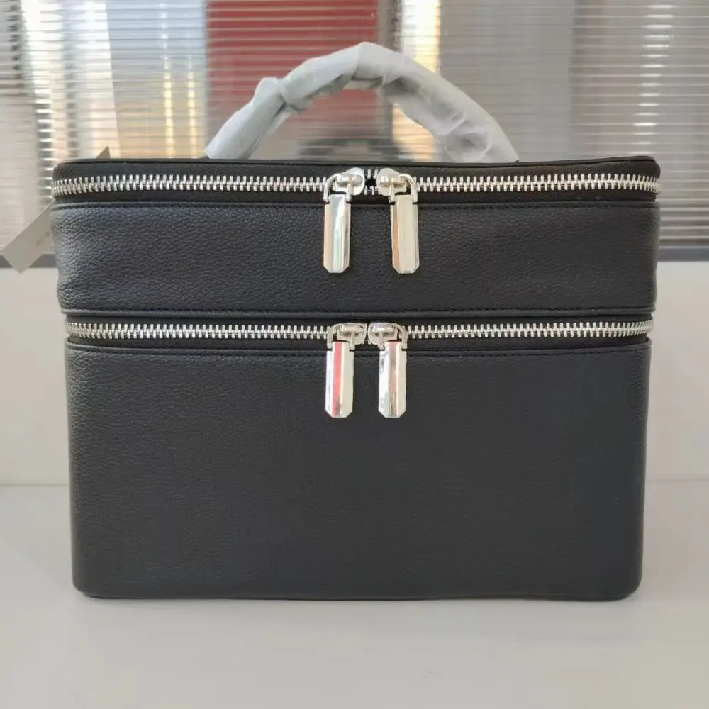 storage-solution-pu-material-cosmetic-bag-large-capacity-aesthetic-pattern-toiletry-storage-waterproof-lychee-pattern-bag-travel