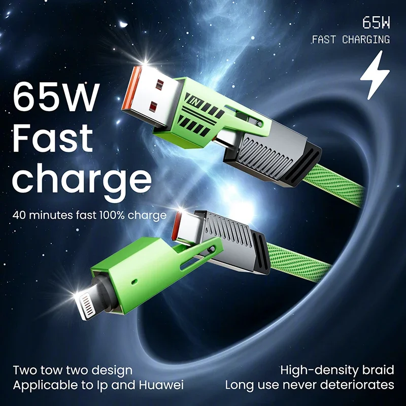 【Fast Delivery】65W 2 Tow 2 Super Fast Charge Cable PD 27W for 11 12 13 14 15 Promax Android USB Type C Braid Cord