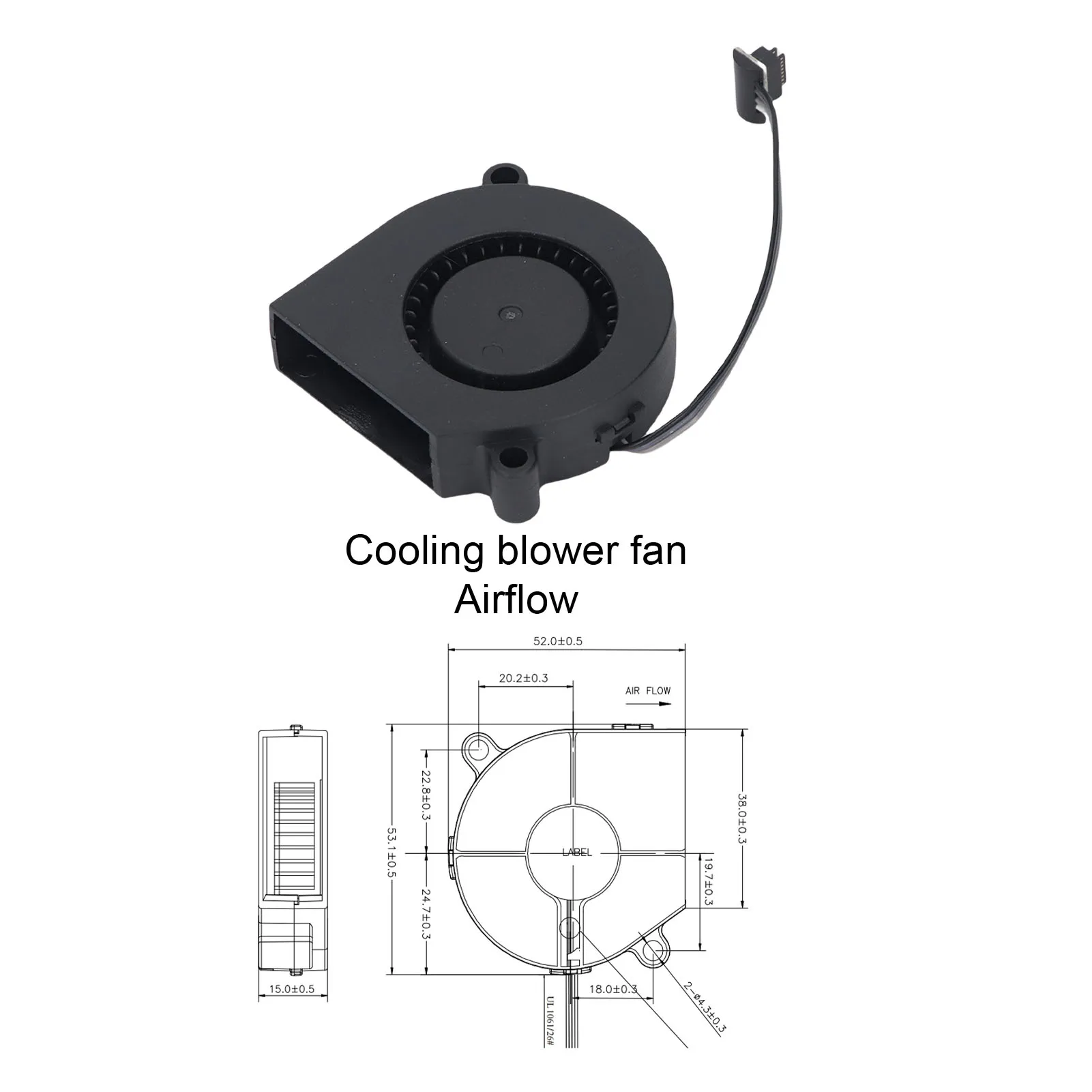 3D Printer Cooling Fan Fit for P1P P1S Model Double Ball Bearing 5015 Blower 24V Model Cooling Fan 3D Printer Model Cooling Fan