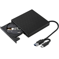 ABZZ-2In1 USB3.0 C Slim External DVD RW CD Writer Drive Burner Reader Player Optical Drives For Laptop PC DVD Burner