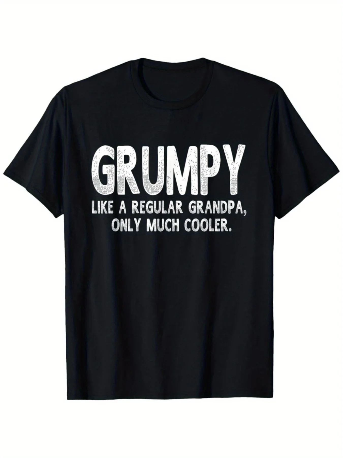 متعة الرجال مثل الجد العادي يحب أن تفقد مزاجه ولكنها تي شيرت مبرد أسود مع أبيض مطبوع كاجوال بأكمام قصيرة