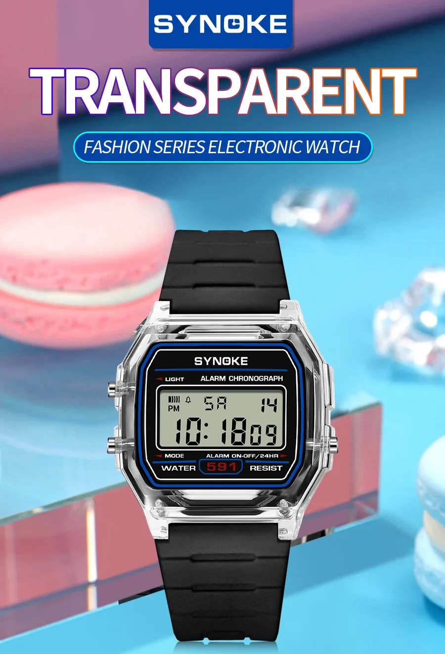 SYNOKE Student Digitaluhr Unisex Sportuhr Multifunktions Sport Wasserdicht Leuchtende LED Klassische Uhr für Männer und Frauen – Detail 2