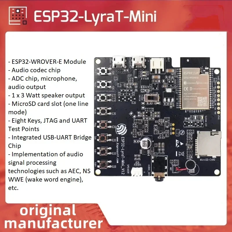 Espressif ESP32-LyraT/ESP32-LyraT-Audio Development Board with ESP32-WROVER-E Module