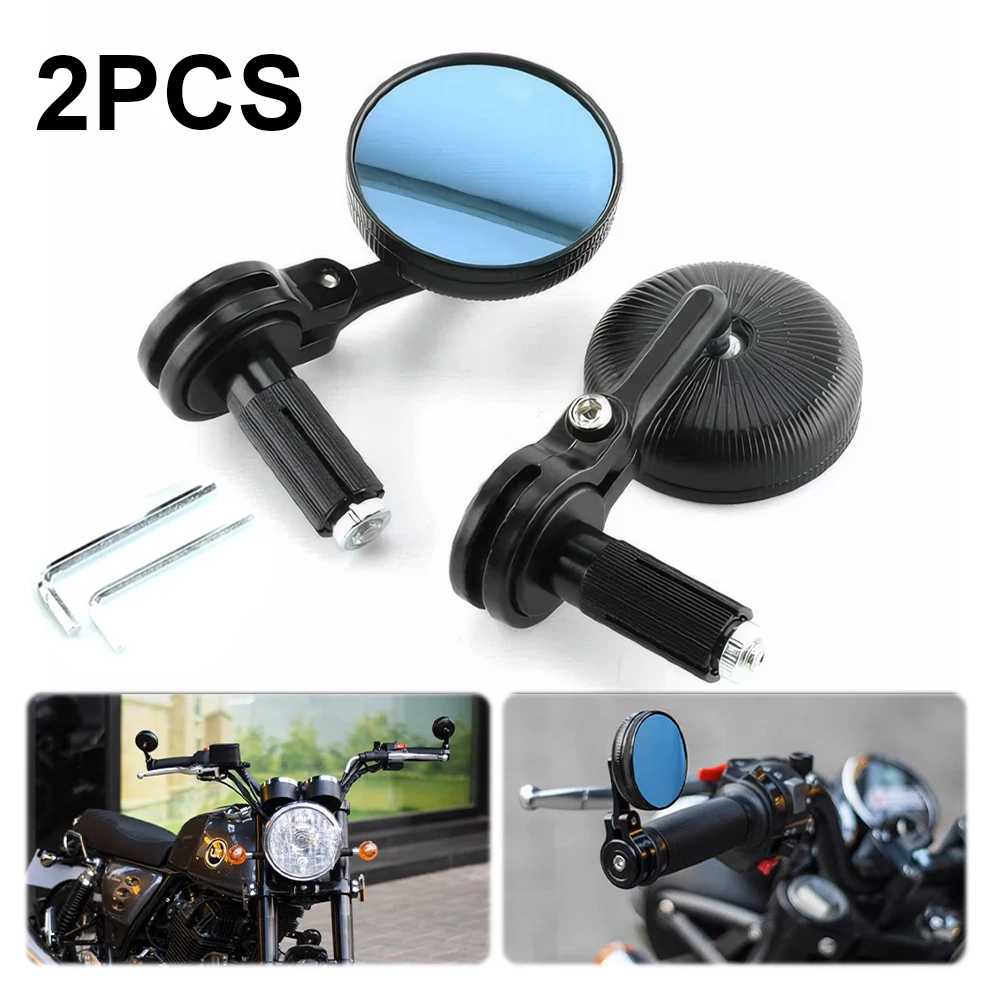 

Round 7/8 Motorcycle Handlebar Rear View Side Mirror Motorcycle Rear View Mirror for Harley Suzuki Honda Kawasaki Cruiser
