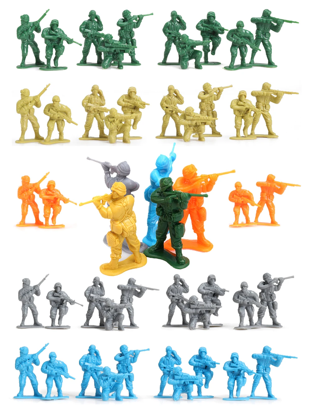 

ViiKONDO Army Men Toy Soldier Action Figure Military Playset 1/32 WWII Special Force Colorful Troops 10 Pose Wargame Kid's Gift